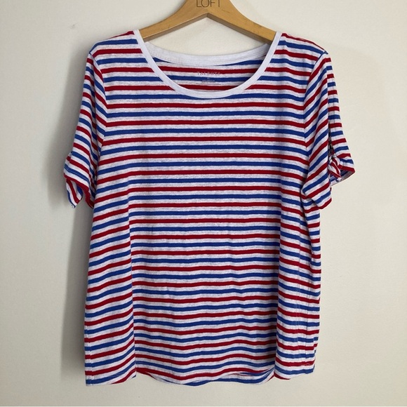 Talbots Women’s XL Striped Red and Blue Women's Top - Picture 1 of 6